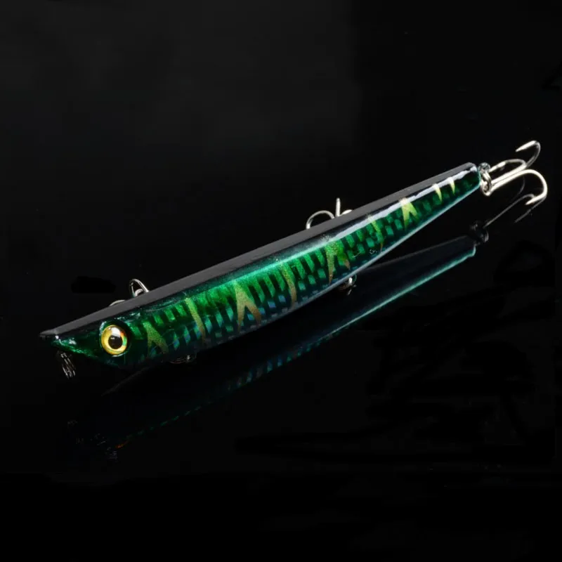 Großhandel 5 Farben Kunststoff Popper Angelköder Bass Kurbel Köder Top Wasser Rasseln 3D Augen Angelköder Crankbait Tackle 16,9 g