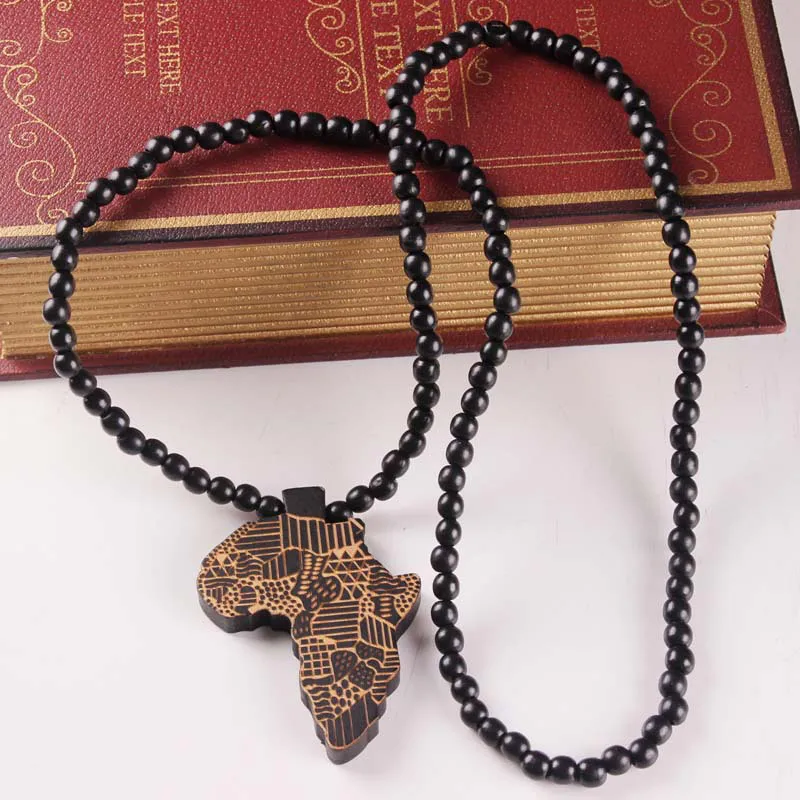 Entier et au détail 2017 Nouvelle Afrique Pendre Pendre Good Wood Hip Hop Collier de mode en bois 9129133