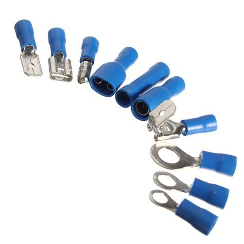 Assorted Insulated Electrical Wire Crimp terminal Connectors Spade Ring Fork tool Set Kit with Box for Marine Automotive Car