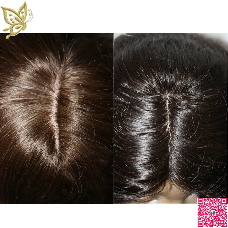 Personalizza Parrucca Kosher Parrucca ebraica Parrucche brasiliane capelli umani Qualità 44 Top in seta Nessuna parrucca in pizzo Capelli umani Pelle naturale2608787