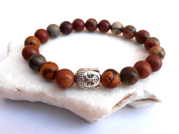 SN0564 vente en gros 2016 nouveau bracelet calme hommes bouddha Jasper bracelet Yoga bracelet Picasso Jasper bouddhiste bracelet livraison gratuite