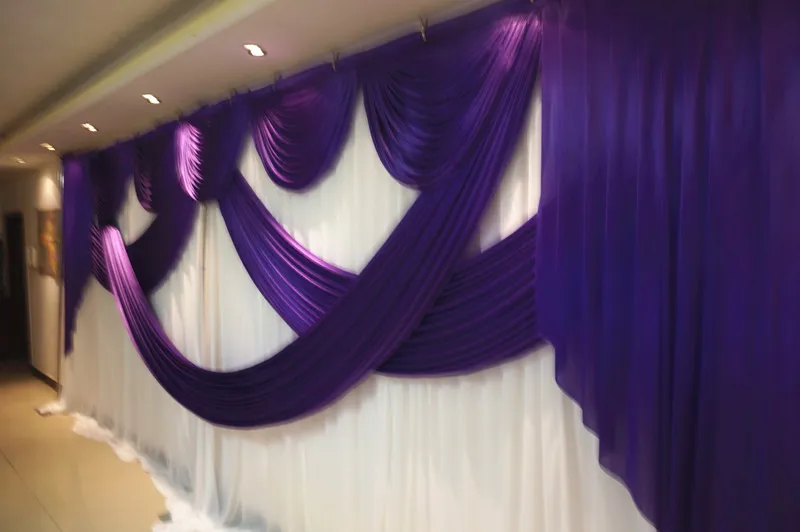 6 m de large swags conçoit des swags de styliste de décoration de mariage pour toile de fond rideau de fête célébration scène toile de fond drapes257O