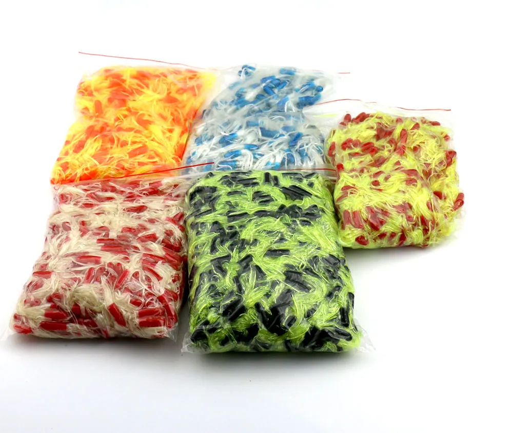 HENGJIA wholesale 1pack 4.5cm 0.5g Fishing Lures Maggot Grub SoftLure Worms Mixed Color Soft Bait