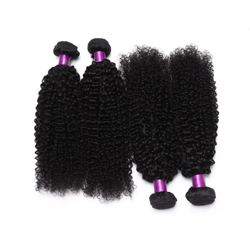 Estensioni dei capelli umani ricci malesi 100gpcs Nero naturale Tessuto riccio malese Capelli vergini Capelli ricci crespi malesi Ext6336280