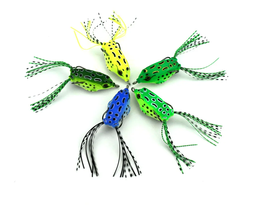 100 pièces leurres de pêche en plastique souple leurre de grenouille avec crochet eau supérieure 5.5CM 8G matériel de poisson artificiel