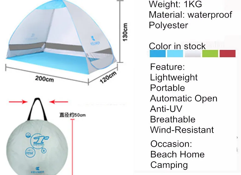 2–3 Personen, schnell, automatische Öffnung, Zelte, Outdoor, Camping, Unterstände, UV-Schutz, Zelt, Strand, Reisen, Rasen, Familienfeier, bunt, schneller Versand