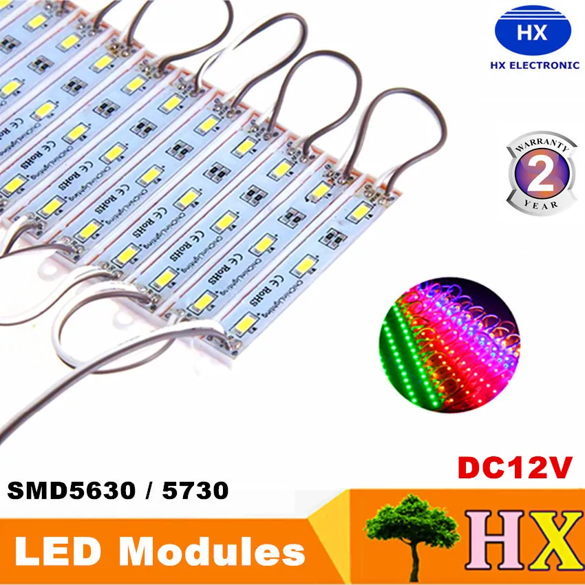 High Power 3 LEDS SMD 5630 5730 LED-moduler DC 12V High QualTiy Backlight Moduler för Channer Letter IP65 Vattentät Vit / Varm Vit