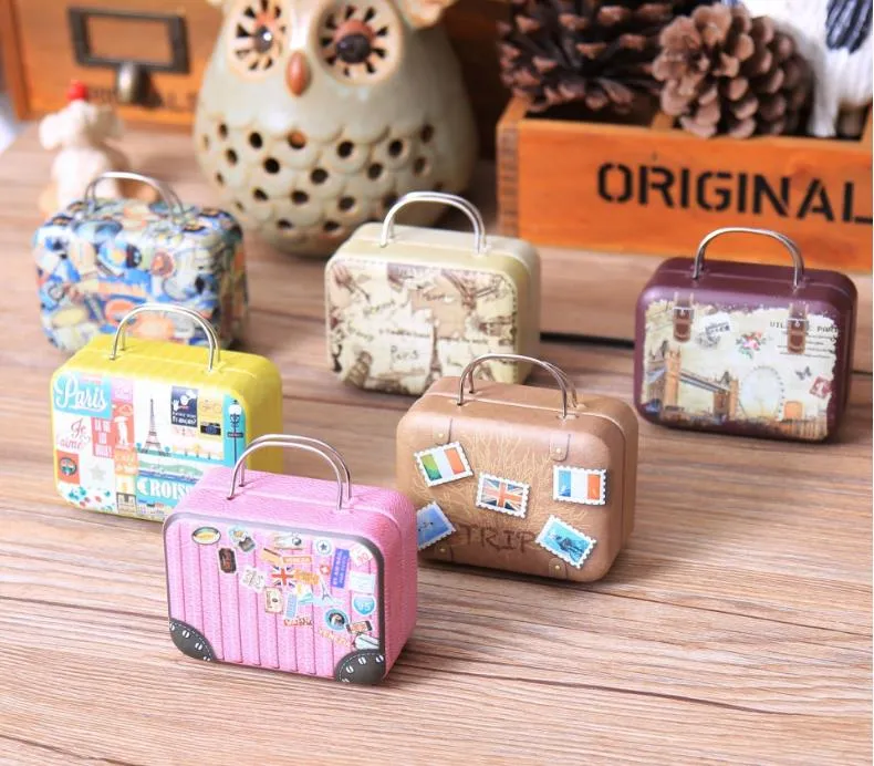 New Retro Style Small Suitcase Storage Tin Box Bag Jewelry Decorative  Change Candy Chocolate Hat Boxes Mini Gift Box From Szyang, $2.3