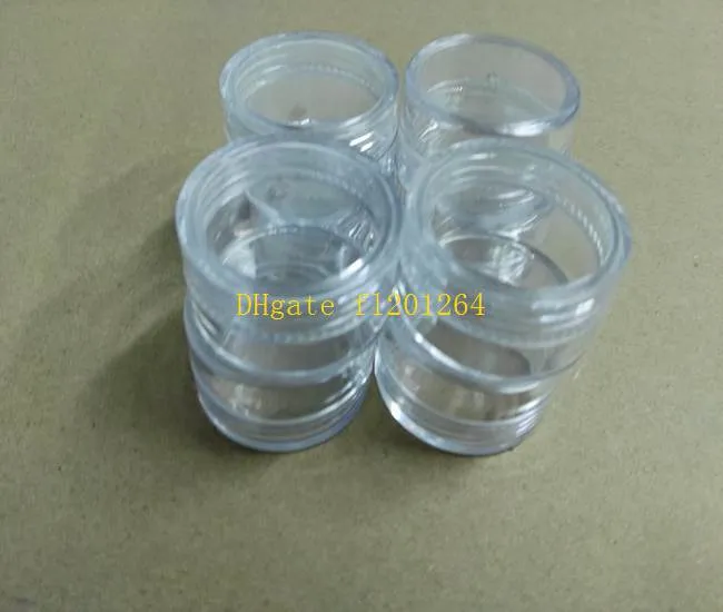 500 stks / partij Snelle Verzending Groothandel 5G 5ML Nail Art Glitter Stofpoeder Lege Case Box Clear Pots Fles Container Jar