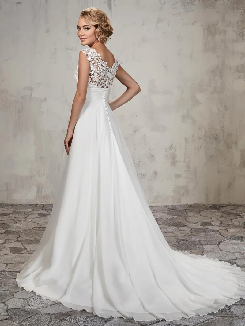 empire waist chiffon wedding dress Simple Wedding Dress: Empire Waist A-Line - Chiffon Bridal Dress