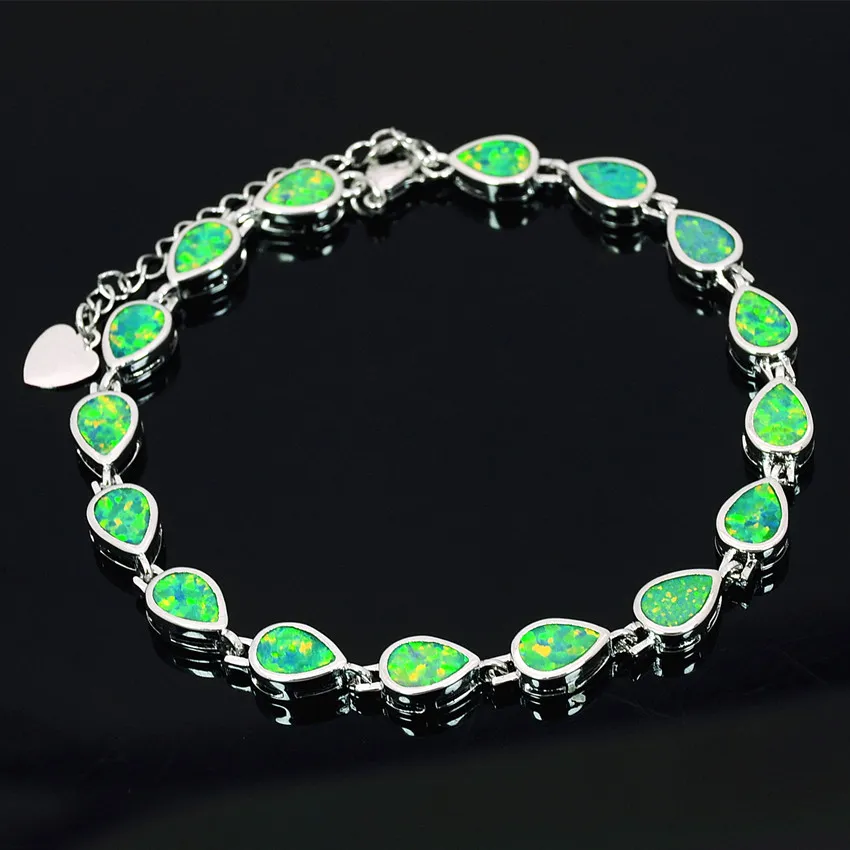 Großhandel Einzelhandel Mode Feines Weiß/Rosa/Grün/Blau Feueropal Armband 925 Silber Überzogener Schmuck BDS1513002