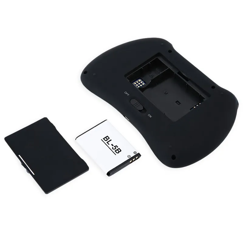 Tastiera retroilluminata wireless H9 Fly Air Mouse Telecomando multimediale Touchpad QWERTY portatile con luce nera Android TV BOX