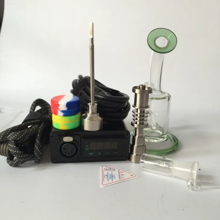 Enail senza cupola per narghilè shisha electric e nail dab rig per bobina di riscaldamento dab oil WAX con bong in vetro per unghie in titanio DHL