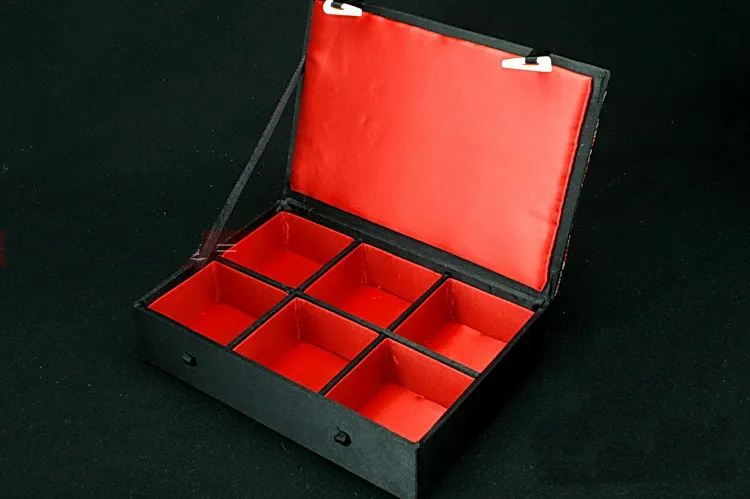 ブティックウッドの腕時計の収納ボックス6 8 12 15スロットマルチグリッドギフトボックスケースシルクブロコードブレスレットジュエリー工芸品包装箱
