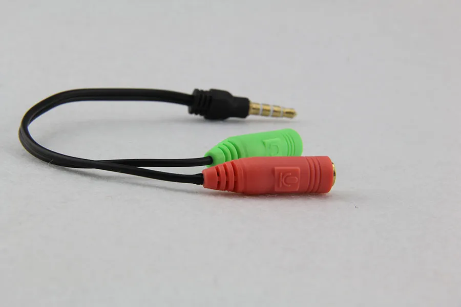 ВСЕГО lot 2-1 Audio Cable Adapter Overtection Head в два мобильных гарнитуре компьютера MP3 -плеер Game Box1727028