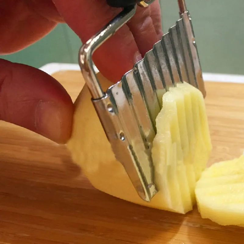 Rostfritt morot Vegetabilisk Dough Crinkle Wavy Potatis Chip Blade Slicer E00091 Bard