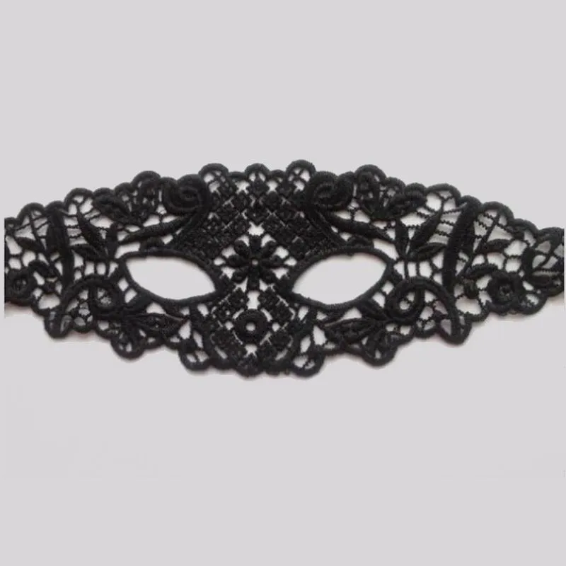 DHL Gratis verzending Gothic Style Black Sexy Kant Masker Uitsparing Oogmasker Voor Halloween Masquerade Party Fancy Dress Costume