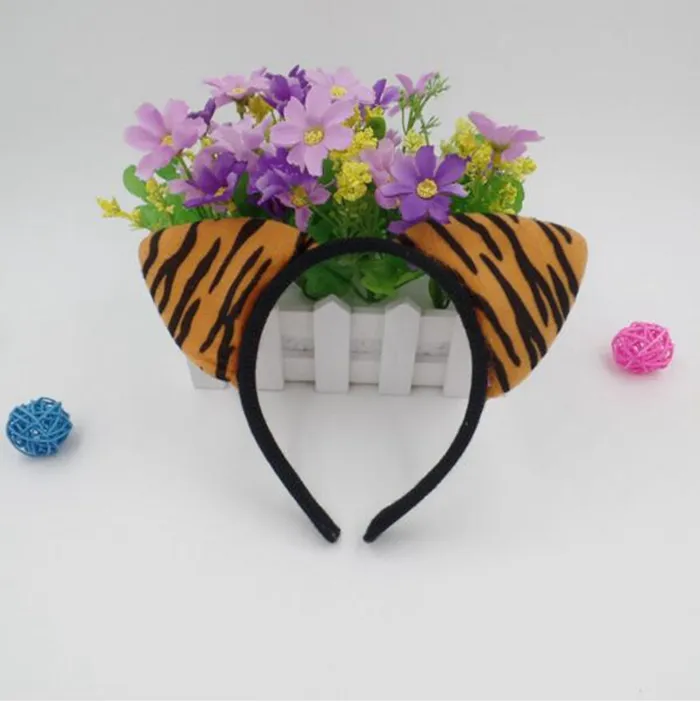 Cat Ears Headband Leopard Cartoon Hair Band Children Girls Headwear Xmas Party Hair Accessories Masquerade Supplies YW189