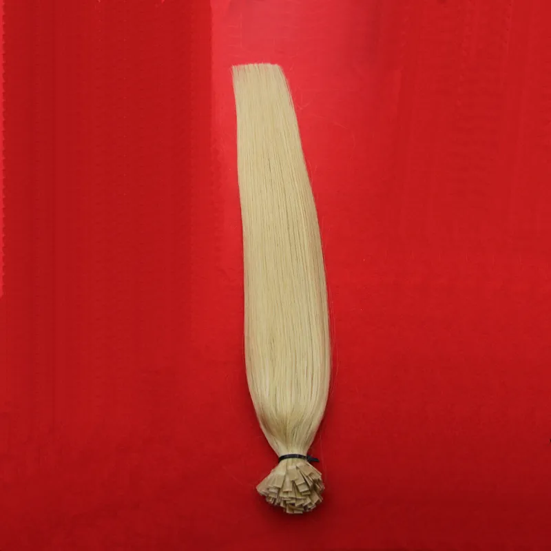 Extensões de cabelo de ponta plana extensões de cabelo de ponta de unha de queratina de fusão loira cabelo brasileiro 100g