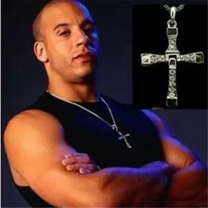 THE FAST and The FURIOUS Dominic Toretto's CROSS Chain Silver Pendant Colliers Fashion Jewelry Colliers Charm Christian cross Jewellry