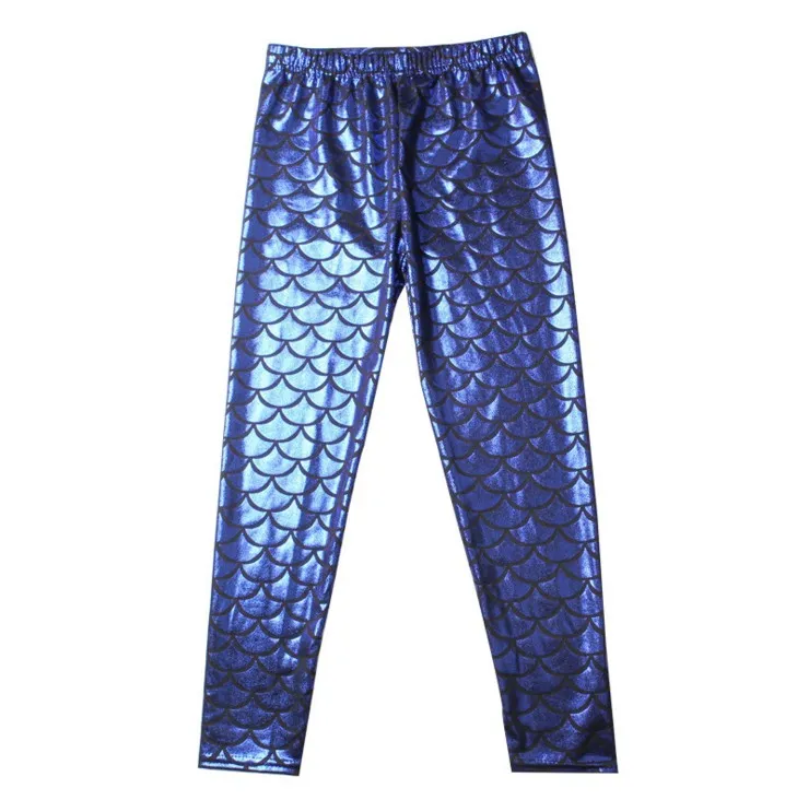 Ragazze Bambini Sirena Pantaloni carini bambino Stampa digitale colorata Leggings bambini Pantaloni sirena squame di pesce pantaloni lucidi i