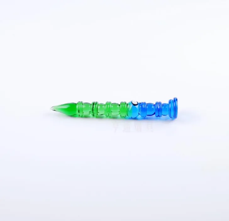 The Blue and Green Bamboo Pen Glass Yanju Accessories ,Wholesale Bongs Oil Burner Glass Pipes Water Pipes Glass Pipe Oil Rigs Smoking