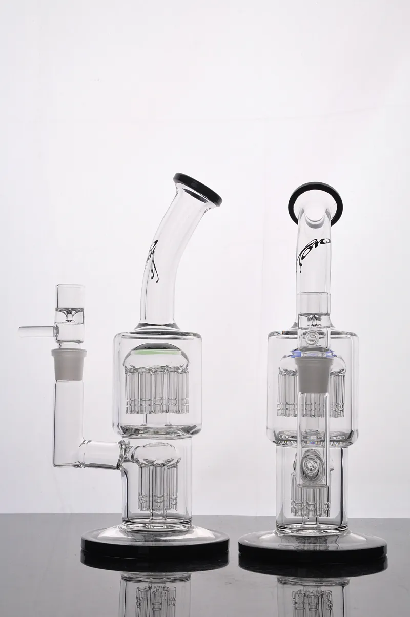 TORO 11 pollici narghilè in vetro bong doppio braccio albero percs pipa ad acqua dab rig con giunto da 18 mm