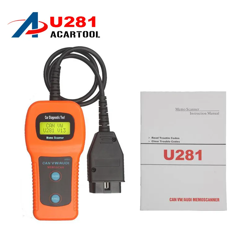 2018 MEMOSCAN U281 för AUDI VW SEAT CAN-BUD OBD-kodläsare U281 OBD2 Engelsekod Reader Can Bus OBD2 Scanner Tool Memoscan U281