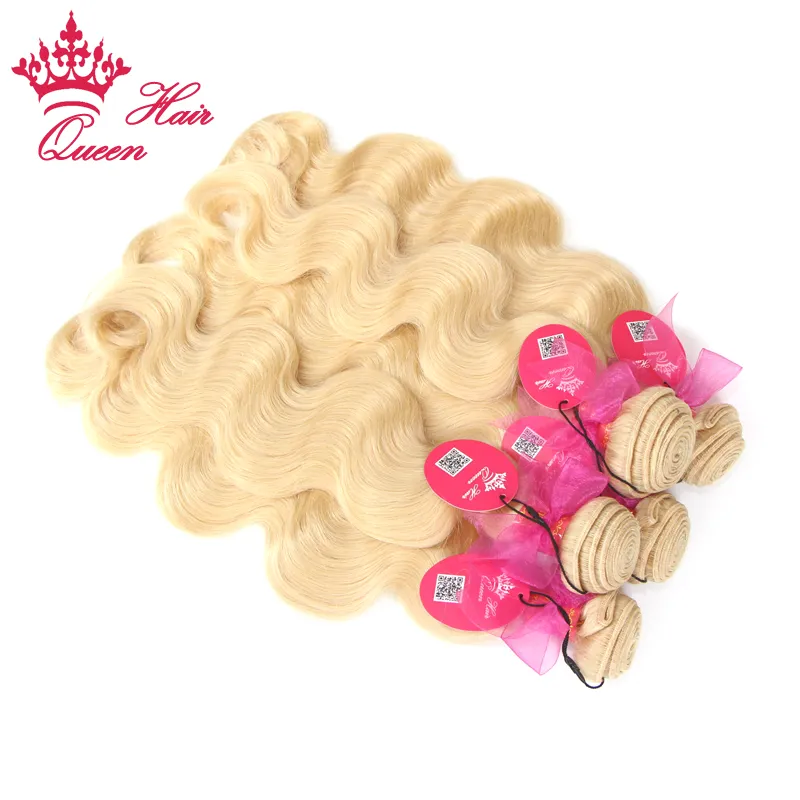 Królowa 100% Human Hair # 613 Bleach Blond Kolor 3 sztuk / partia 12 