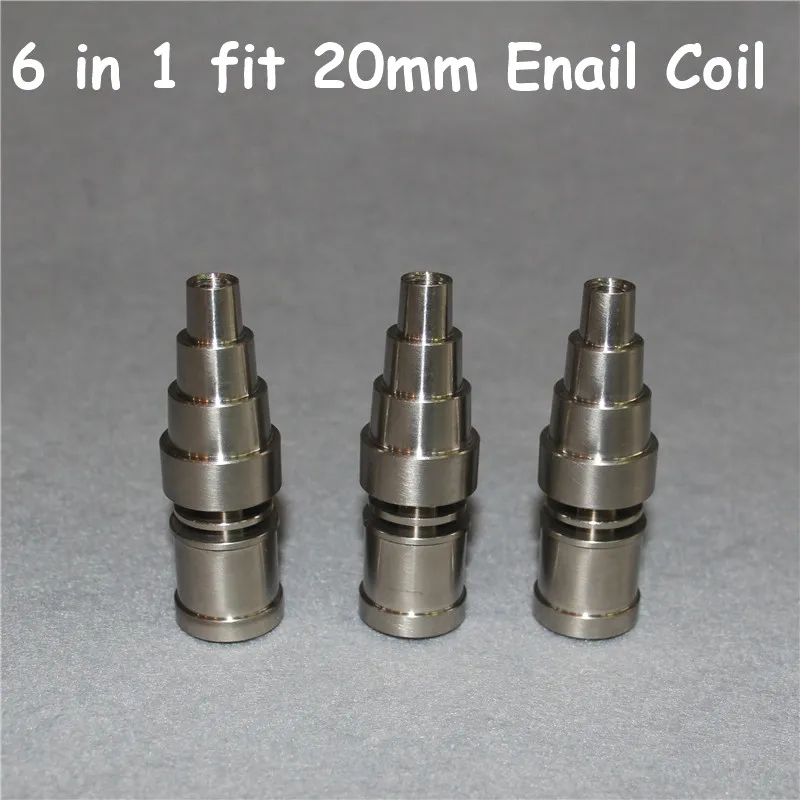 Chiodi in titanio di alta qualità 6 IN 1 fit 20mm coil Tool Domeless Gr2Titanium Nail Bangers per maschio e femmina 19mmTitanium Banger