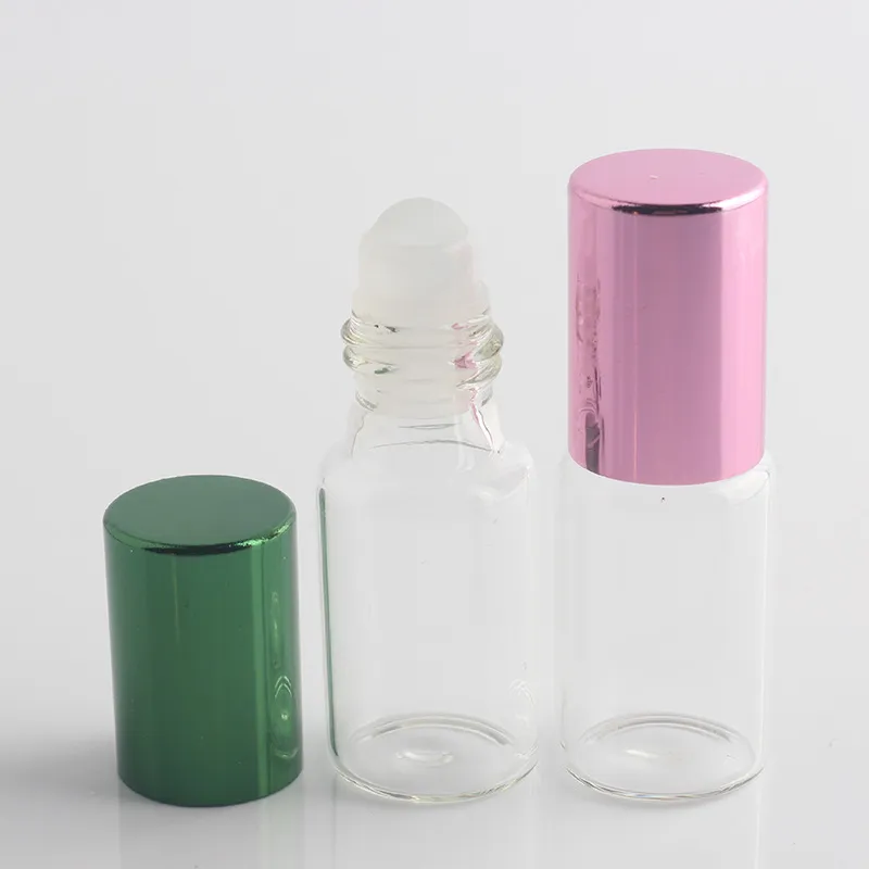 5ML/5Gram Glass Roll-on Bottle Tube With Aluminum Cap 5CC Glass Roller Ball Sample Clear Bottle Fragrance Perfume 
