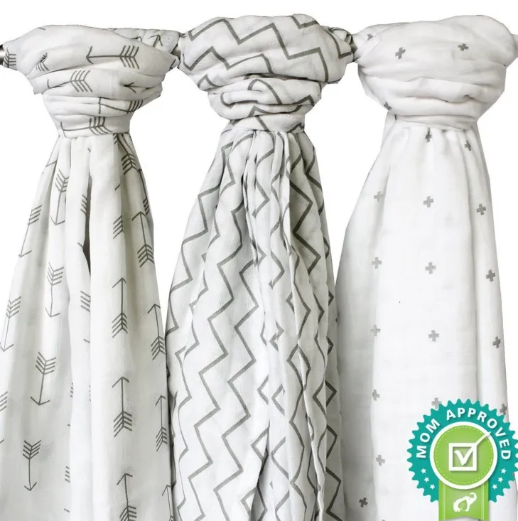 120*120 cm Mousseline Tissu 100% Coton Nouveau-Né Bébé Langes Bébé Couvertures Multi Designs Fonctions Bébé Serviette Tenir Wraps