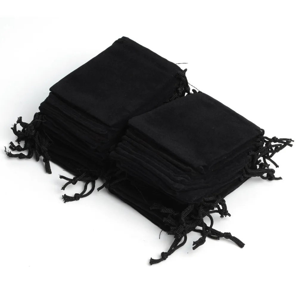 7x9cm Portable Black Velvet Gift Pouch Small Jewelry Bag jewelry Packaging Pouch