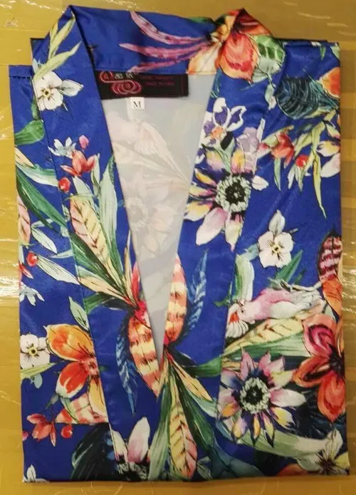 2017 femmes satin soie floral Robe Dames Pyjama Lingerie Vêtements De Nuit Kimono Bain De Robe pjs Chemise De Nuit # 4004