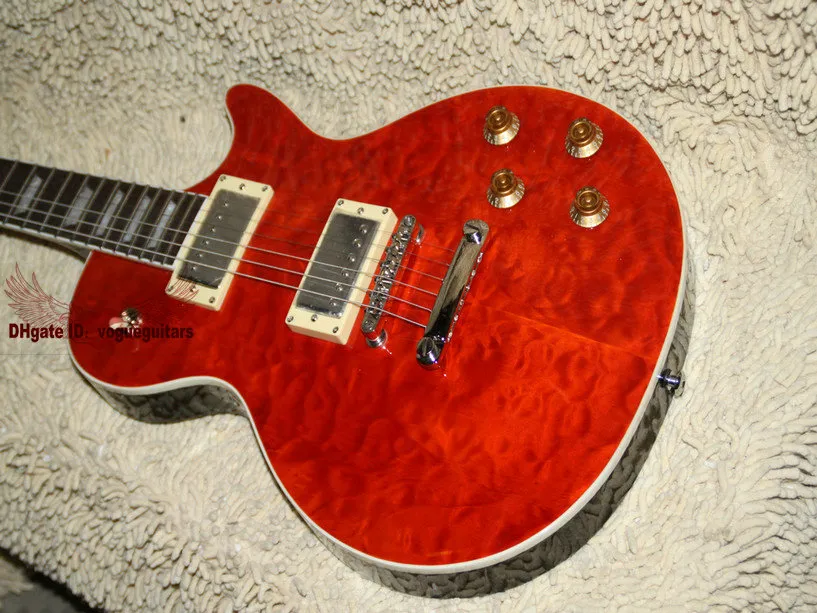 Guitarras al por mayor Custom Shop Guitarra eléctrica EN Tigre siberiano rojo Envío gratis
