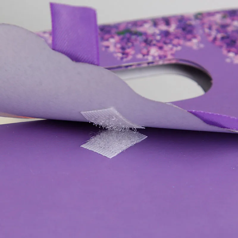 100st 3 Storlekar Lovely Purple Craft Paper Presentväska för Candy Cookie Makeup med handtag Julbröllopspåsar Party Favivers Packaging ZA0928