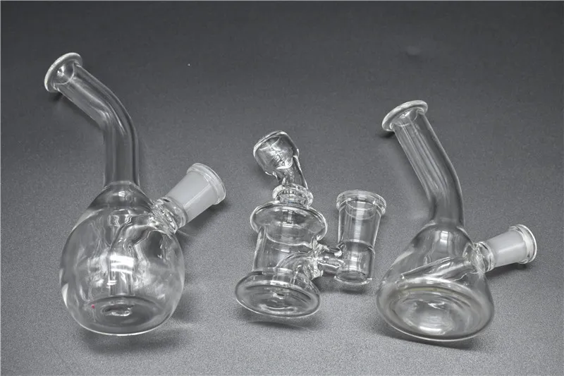 10mm 14mm Kadın Mini Cam Yağ Kuleleri Bongs Su Boruları Kalın Pyrex Recycler Heady Kesici Bong Boruları Temizle Yağ Rig