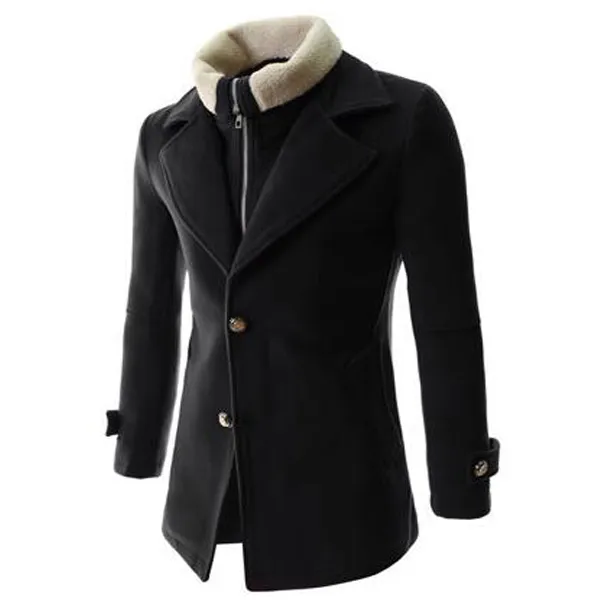 2016 년 가을 새로운 도착 겨울 남성 트렌치 코트 더플 코트 세련된 스타일 싱글 브레스트 망 코트 양모 트렌치 코트