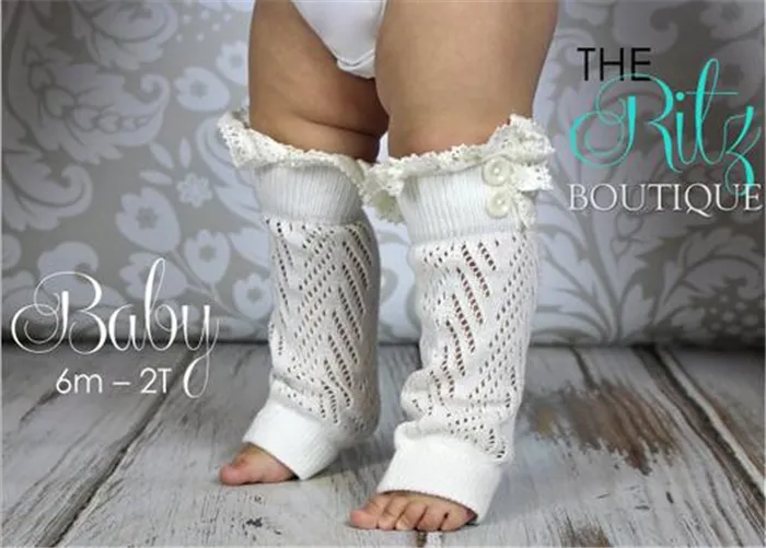 Yeni Sıcak Satmak Bacak Isıtıcıları Bebek Hollow-Out Dantel Sıcak Ayak Düğmeleri Set Pamuk Kısa Bacaklar Boot Manşetleri Bebek Çorap 2778
