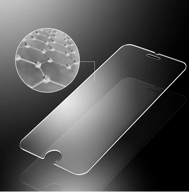 حزمة قوية 9H 0.25mm HD Premium Premium Glass for iPhone 15 X XS MAX XR 11 12 13 14 Pro Screen Film Protector 100pcs/lot