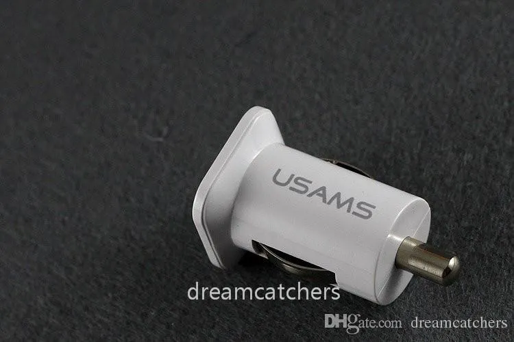 USAMS 3.1A USB Dual 2 Port mini Car Charger 5V 3100mah Power Adapter for iPhone 6s 5s Samsung S7 S6 edge HTC Universal