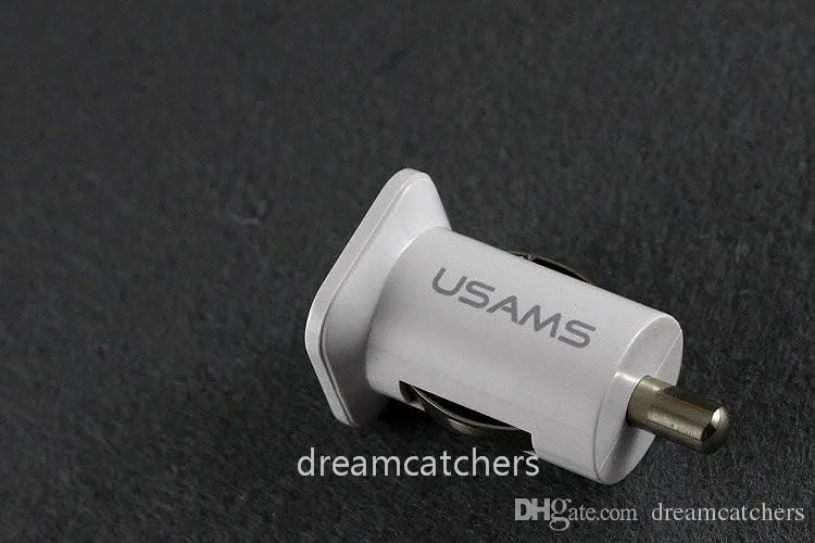 USAMS 3.1A USB ثنائي 2 منفذ صغير شاحن سيارة 5V 3100mAh محول الطاقة ل iPhone 6s 5S Samsung S7 S6 edge HTC العالمي