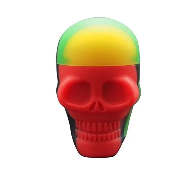 Zbiornik silikonowy Slick Skull Screw Pojemniki do palenia Nonstick Oil Wax Dab Jar 15ml