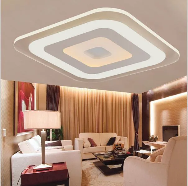 Modern Minimalist Square Led Ceiling Lights Acrylic Ultra-thin Ceiling Chandeliers for Living Room Bedroom AC85-265V