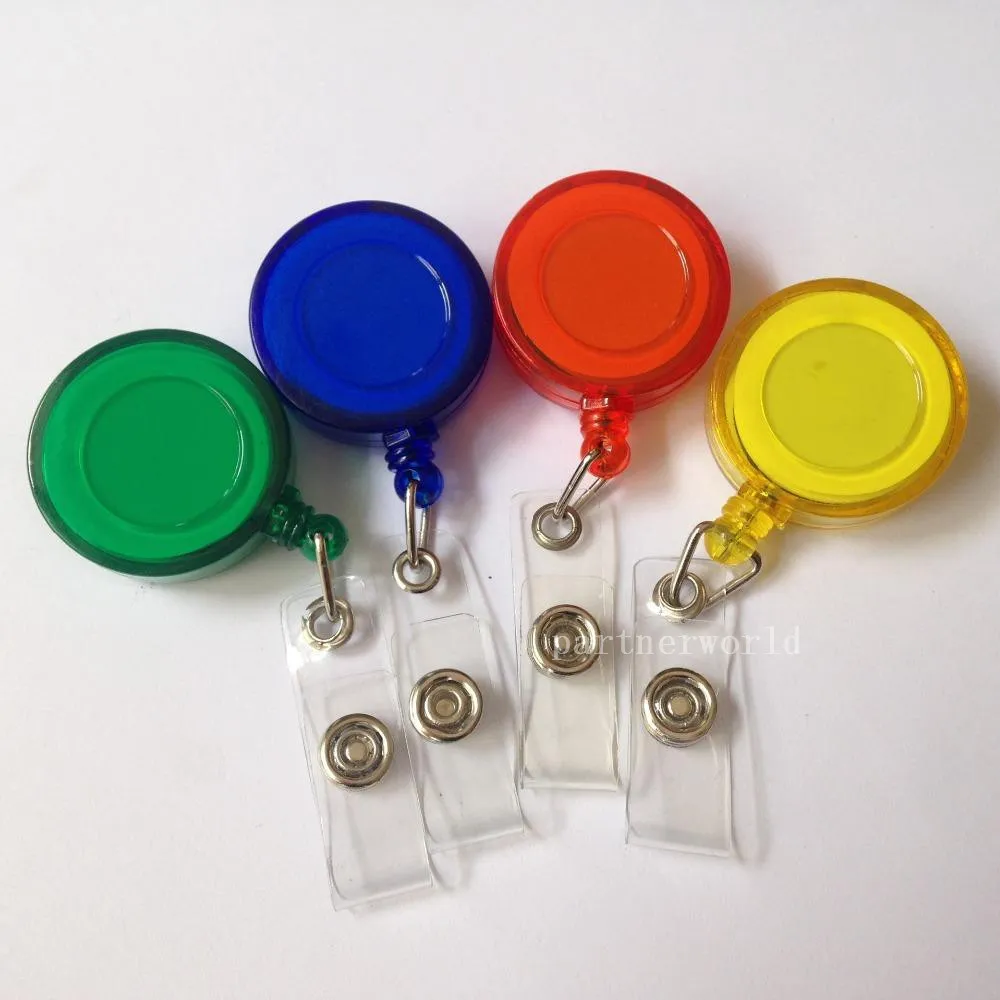 2000 random color Plastic Reels Retractable for ID Card Badge Holder YOYO Solid