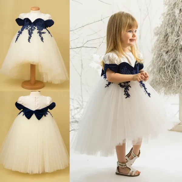 Salut Lo robes de fille de fleur bijou cou satin et tulle appliques jupes filles robes de reconstitution historique sur mesure fermeture éclair dos enfant anniversaire Go154w