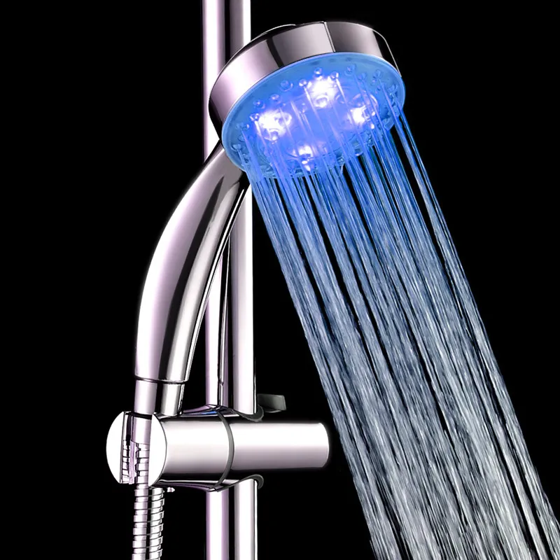 LED Rvs Handheld Douchekop Waterbesparende Hogedruk Douche Nozzle Anion Duurzaam Compacte Solid Color LED Light Douchekop