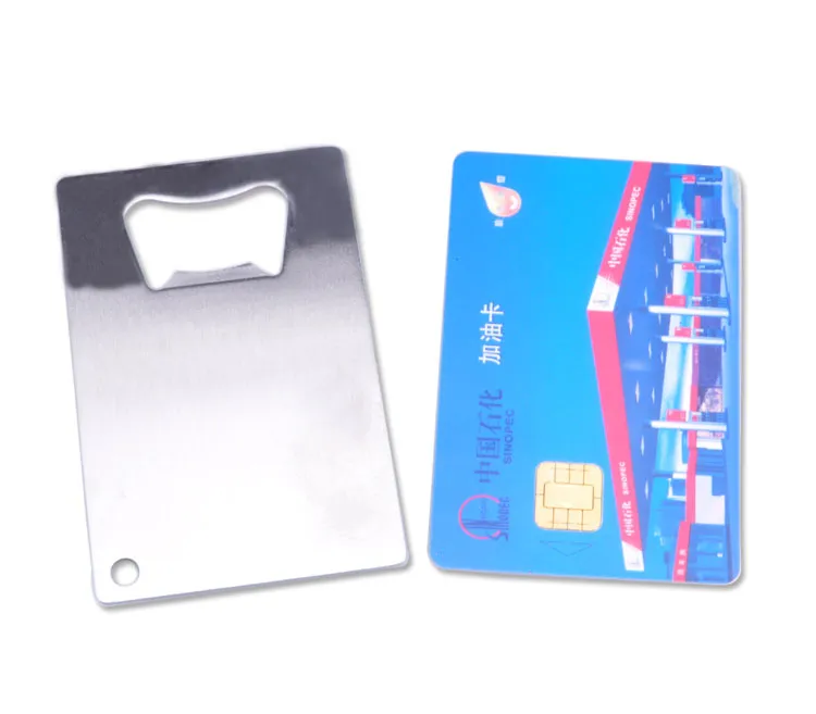 Personalized Credit Card Sized Bottle Opener Custom Company Logo Engraved / Printed Metal Business Card Bottle Opener