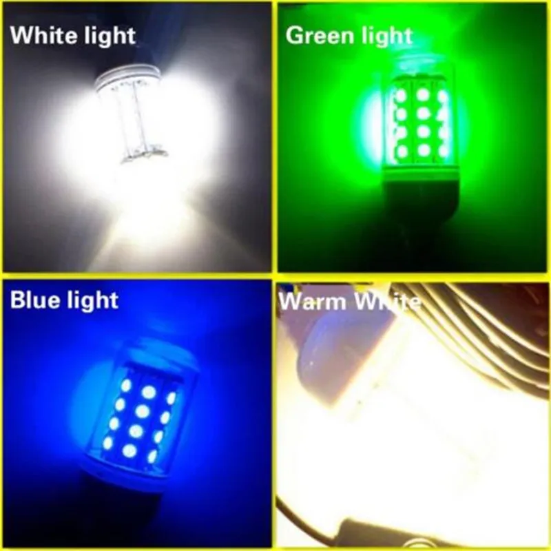 12 V 108leds Green Blue White Podwodne Wędkowanie Light Light 15W Łódź rybacka Light IP68 Wodoodporna LED Night Fish Fisher Fishing Lure Lights