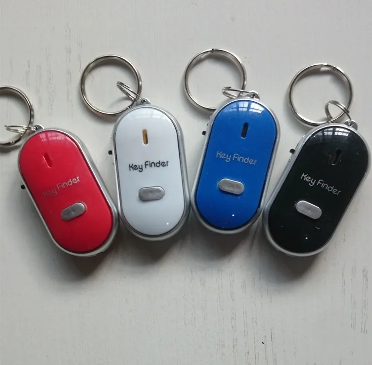 Anti-Lost Finder Sensor Alarm Whistle Key Finder LED With Batteries Safely Security Keychain Whistle Sound LED Light High Quality